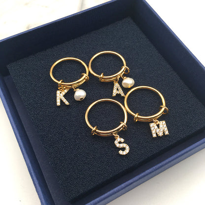 Diamond Name Letter Ring