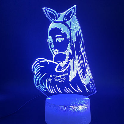 Customized LED 3D Bright Base Remote Touch Lamp 7 Colors Light with Flashing Effect