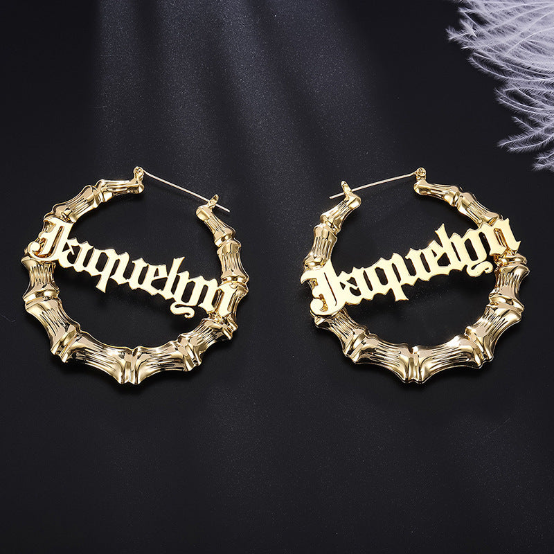 Customized name letter earrings