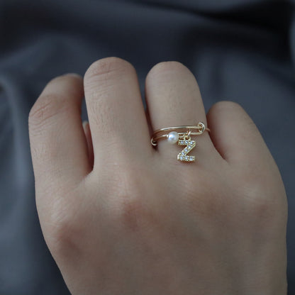 Diamond Name Letter Ring