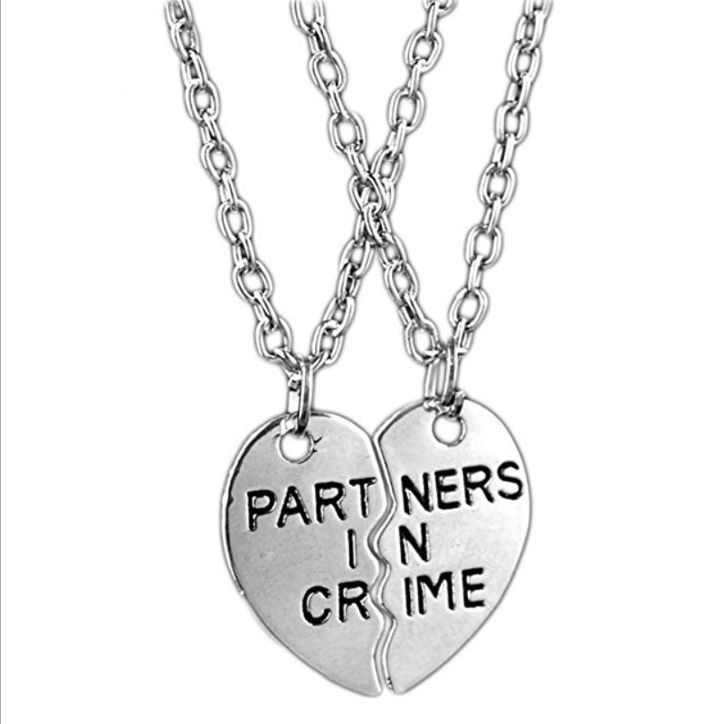 Customize Necklace Handcuff Lovers Pendant Heart-shaped Friendship Necklace