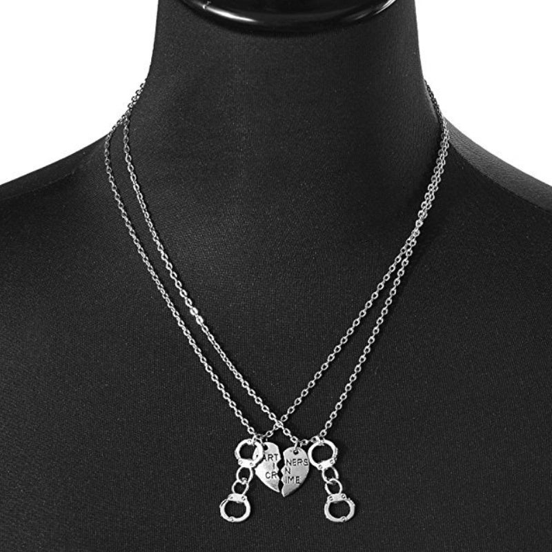 Customize Necklace Handcuff Lovers Pendant Heart-shaped Friendship Necklace
