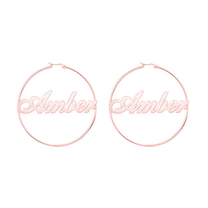 Exaggerated name earrings