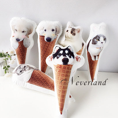 Customize Pet Pillow Ice Cream Cone Pillow