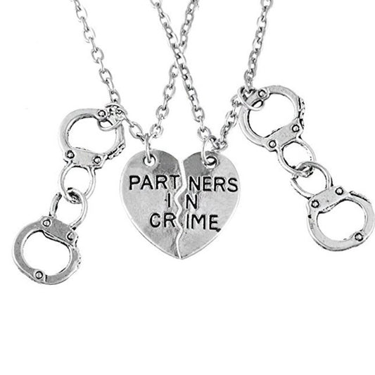 Customize Necklace Handcuff Lovers Pendant Heart-shaped Friendship Necklace