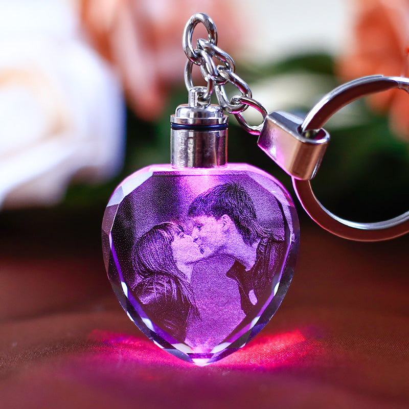 Crystal Keychain LED Flashing Custom Carve