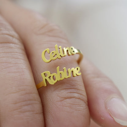 Double Name Ring Custom