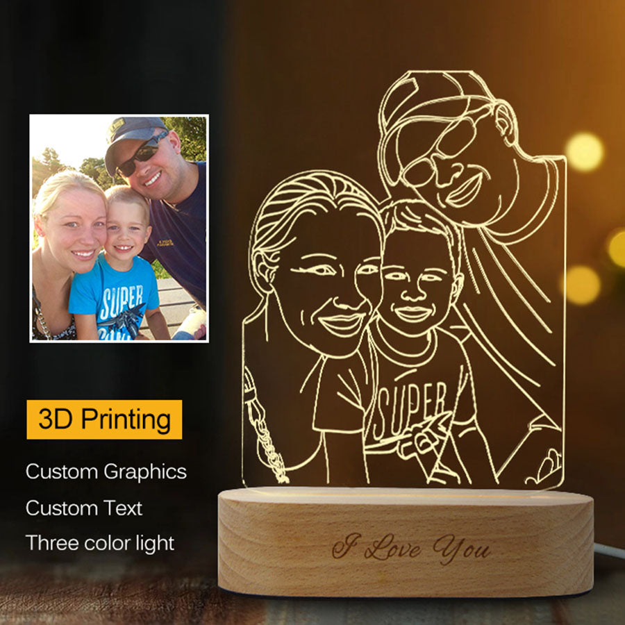 Custom Photo 3D Stereo Night Light