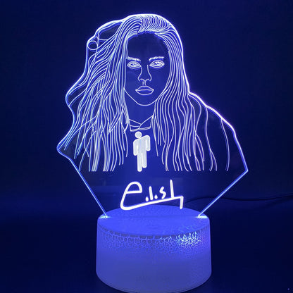 Customized LED 3D Bright Base Remote Touch Lamp 7 Colors Light with Flashing Effect