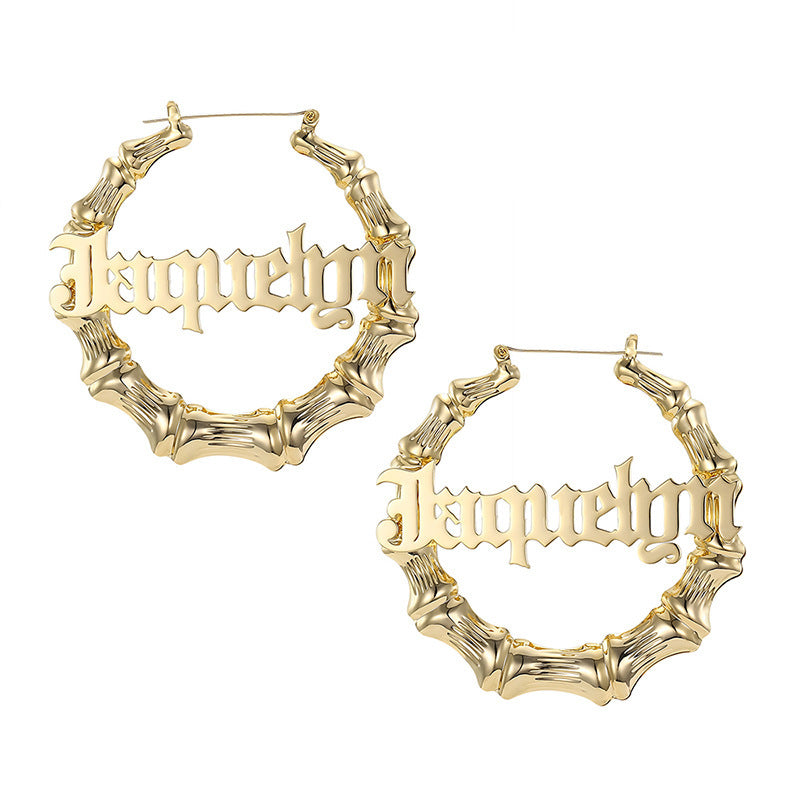 Customized name letter earrings