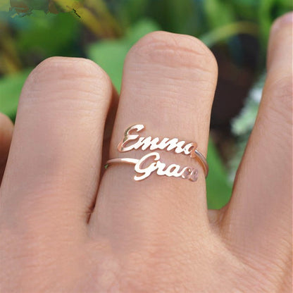 Double Name Ring Custom