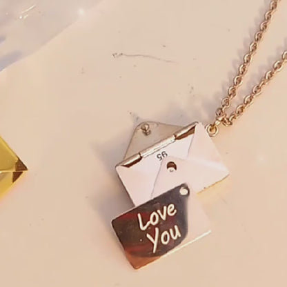 Custom Text Love Letter Envelope Pendant Confession Locket Necklace Jewelry Special Gifts For Women Teens Girlfriend Wife Lover